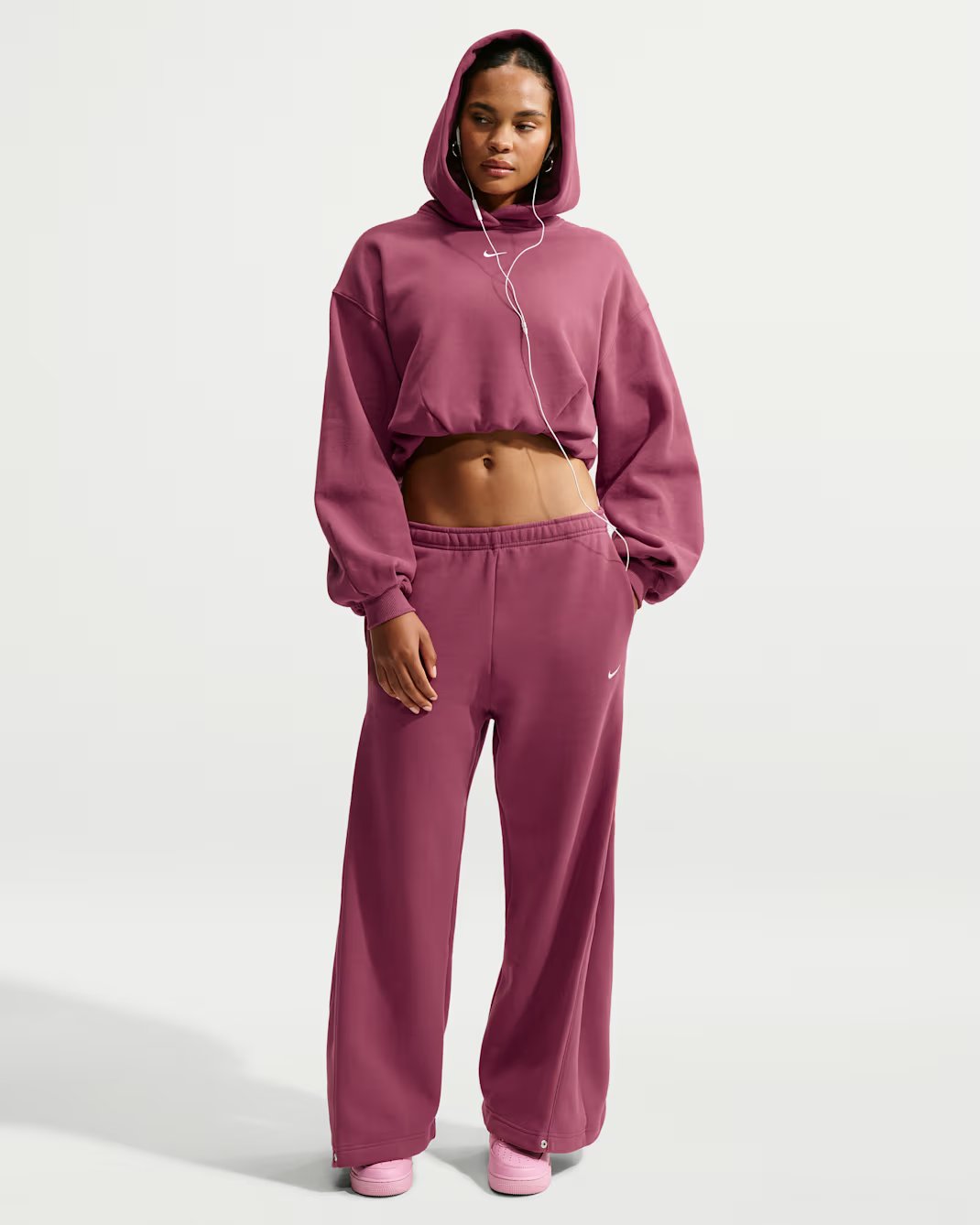 Nike Studio Fleece Medium Weight Women's Loose Pleated Snap Pants