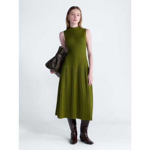 Scoop Women's and Women's Plus Mock Neck Midi Sweater Dress, Size XS-4X