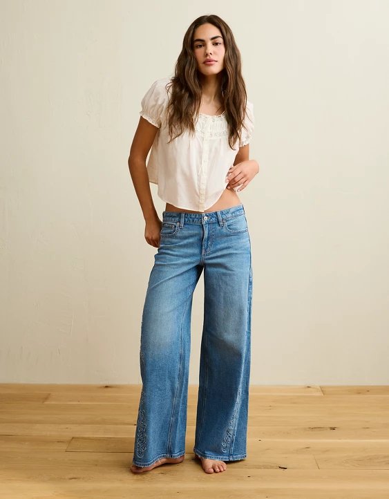 New + Dreamy DrapeAE Low-Rise Baggy Ultra-Wide Leg Jean