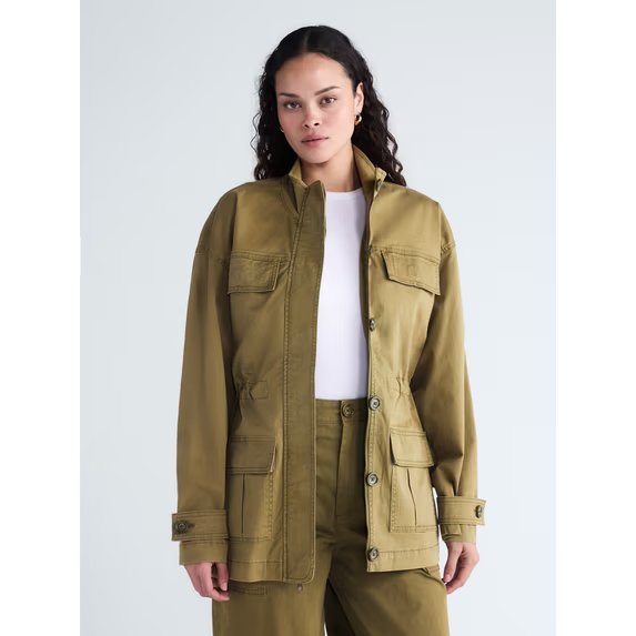 Scoop Women's and Women's Plus Cinched Waist Barn Jacket, Sizes XS-4X