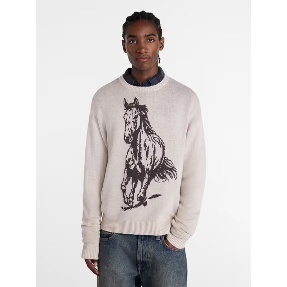 No Boundaries Western Graphic Oversized Fit Sweater, Men's Sizes XS-5XB